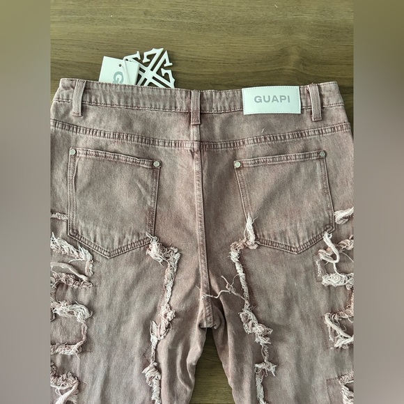 GUAPI Shredded Cargo Jeans in Mauve Pink – EU Size 40/ US Size 6– NWT - Picture 13 of 14
